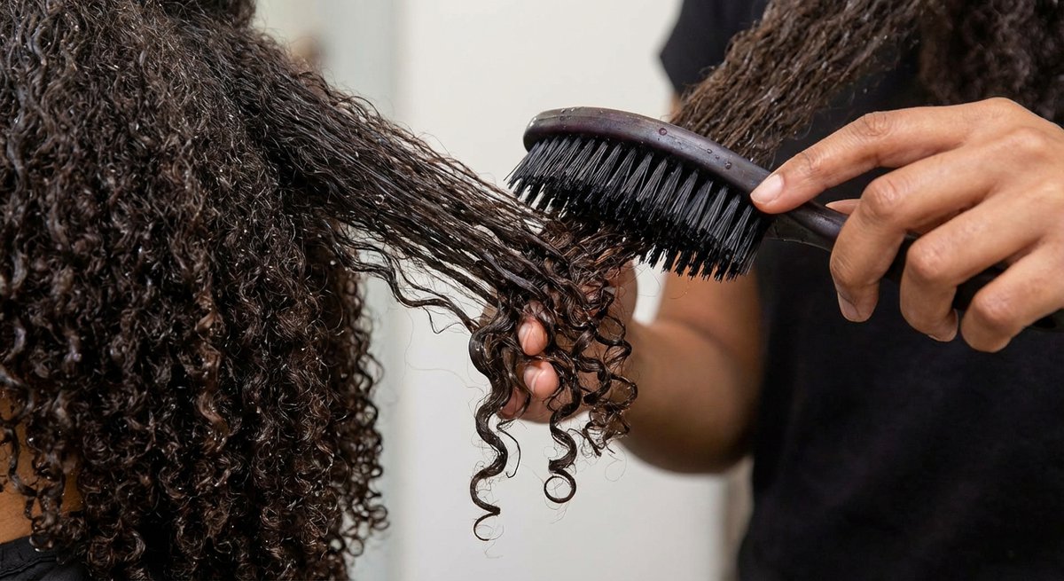 Dettaglio spazzola Denman per capelli ricci